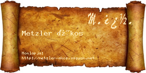 Metzler Ákos névjegykártya
